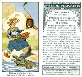 Geduld ist der Schlüssel zur Freude; aber Eile ist der Schlüssel zum Kummer